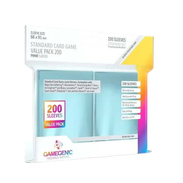 PRIME Sleeves Clear Standard Card Game Value Pack 200
